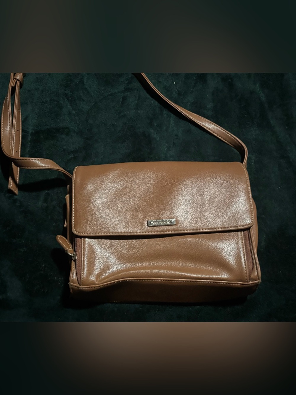 Liz Claiborne Brown Faux-Leather Crossbody Bag